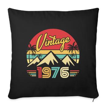 Année de Naissance 1976 Cadeau d'anniversaire 1976 - Housse de coussin décorative 45 x 45 cm - noir - Devant