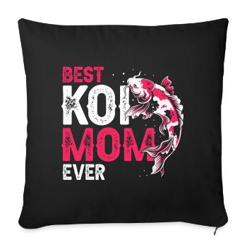 Best Koi Mom Ever Funny Proud Pond Humor - Sofa pillowcase 17,3'' x 17,3'' (45 x 45 cm) - black - Front