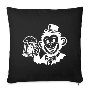Monkey Groom Bachelor - Sofa pillowcase 17,3'' x 17,3'' (45 x 45 cm) - black - Front