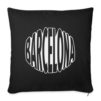 Barcelona Oval Lettering - Sofa pillowcase 17,3'' x 17,3'' (45 x 45 cm) - black - Front