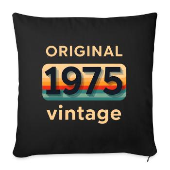 Origine 1975 - Housse de coussin décorative 45 x 45 cm - noir - Devant