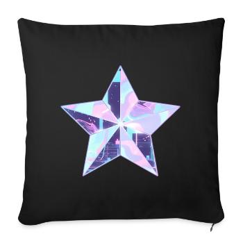 Pastel Star Neon Skyline - Sofa pillowcase 17,3'' x 17,3'' (45 x 45 cm) - black - Front