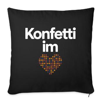 Confettis dans le cœur Costume Carnaval Féminin - Housse de coussin décorative 45 x 45 cm - noir - Devant