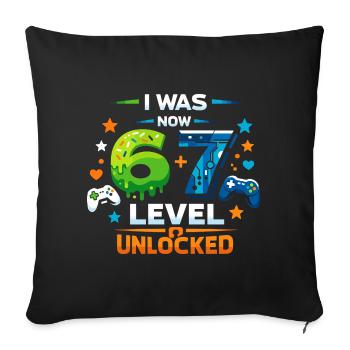 J’avais 6 Maintenant niveau 7 - 67 six sept - Housse de coussin décorative 45 x 45 cm - noir - Devant