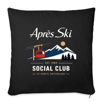 Après Ski Vintage Rétro Cadeau des années 90 - Housse de coussin décorative 45 x 45 cm - noir - Devant