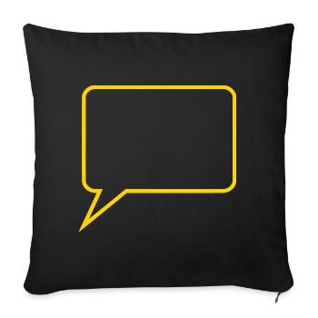 Sprechblase Comic selbst gestalten personalisieren - Sofakissenbezug 45 x 45 cm - Schwarz - Vorne