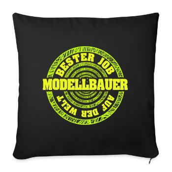 Cadeau pour le maquettiste - Housse de coussin décorative 45 x 45 cm - noir - Devant