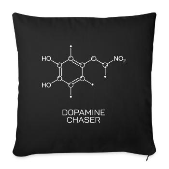 Molécule de recherche de dopamine - Housse de coussin décorative 45 x 45 cm - noir - Devant