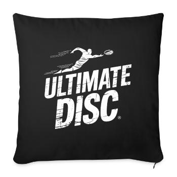 Ultimate Disc Layout Offense Player Jump Catch - Sofa pillowcase 17,3'' x 17,3'' (45 x 45 cm) - black - Front
