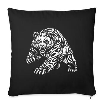 Wild Panda – Tribal Bear Motif - Sofa pillowcase 17,3'' x 17,3'' (45 x 45 cm) - black - Front