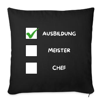 AZUBI (Meister) Checkliste - Sofakissenbezug 45 x 45 cm - Schwarz - Vorne