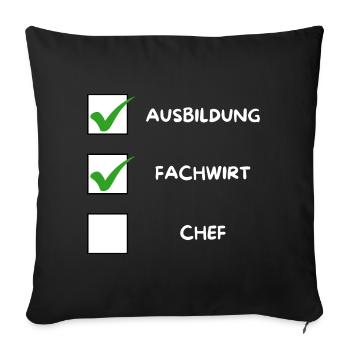 Fachwirt Checkliste - Sofakissenbezug 45 x 45 cm - Schwarz - Vorne