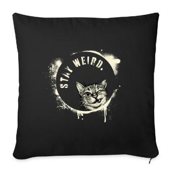 Stay Weird – Graffiti Cat Vintage Effect - Sofa pillowcase 17,3'' x 17,3'' (45 x 45 cm) - black - Front