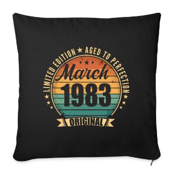 Mars 1983 Édition Limitée Retro Mars 1983 - Housse de coussin décorative 45 x 45 cm - noir - Devant