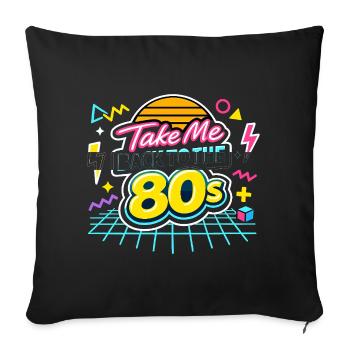 Cadeau de citation de style des années 80 - Housse de coussin décorative 45 x 45 cm - noir - Devant