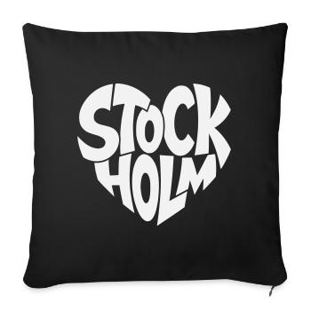 Stockholm Schweden Typografie - Sofakissenbezug 45 x 45 cm - Schwarz - Vorne