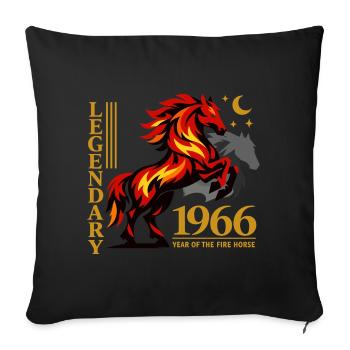 1966 Fire Horse Retro 60 Years Myth Gift - Sofa pillowcase 17,3'' x 17,3'' (45 x 45 cm) - black - Front