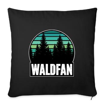 Éventail de forêt - Housse de coussin décorative 45 x 45 cm - noir - Devant