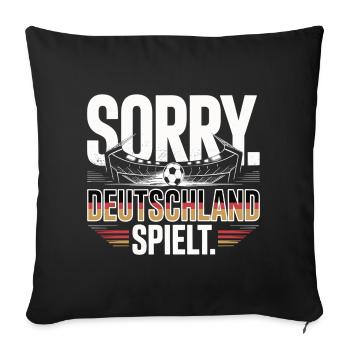 Sorry Germany plays football fan - Sofa pillowcase 17,3'' x 17,3'' (45 x 45 cm) - black - Front