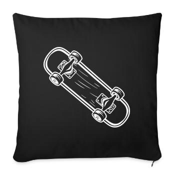 Skateboard Cartoon Look - Housse de coussin décorative 45 x 45 cm - noir - Devant