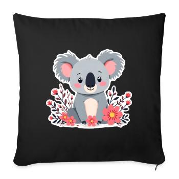 Koala - Housse de coussin décorative 45 x 45 cm - noir - Devant