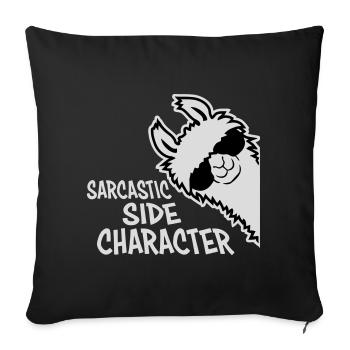 Llama Alpaca Sarcastic Side Character Sarcastic - Sofa pillowcase 17,3'' x 17,3'' (45 x 45 cm) - black - Front