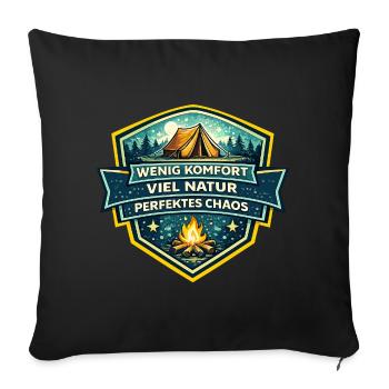 Wenig Komfort Viel Natur Chaos - Sofakissenbezug 45 x 45 cm - Schwarz - Vorne