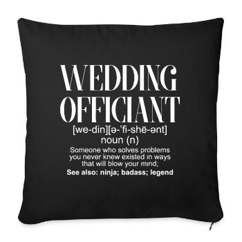 Définition de l’officiant de mariage - Housse de coussin décorative 45 x 45 cm - noir - Devant