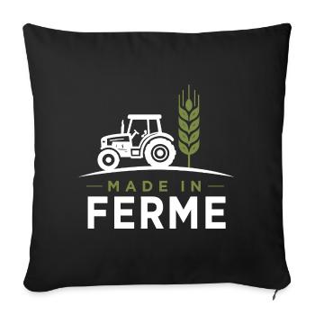 Made in Farm Humor Farming, Tractor, Wheat - Sofa pillowcase 17,3'' x 17,3'' (45 x 45 cm) - black - Front