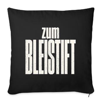 Zum Bleistift - Sofakissenbezug 45 x 45 cm - Schwarz - Vorne