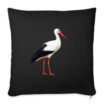 cigogne - Housse de coussin décorative 45 x 45 cm - noir - Devant