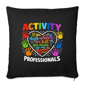 Activity Professionals Herz Bunte Handabdrücke Des - Sofakissenbezug 45 x 45 cm - Schwarz - Vorne