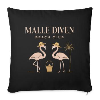 Malle Diven Beach Club Flamingo Mallorca Party - Sofa pillowcase 17,3'' x 17,3'' (45 x 45 cm) - black - Front