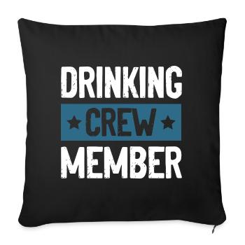 Drinking Crew - Sofa pillowcase 17,3'' x 17,3'' (45 x 45 cm) - black - Front