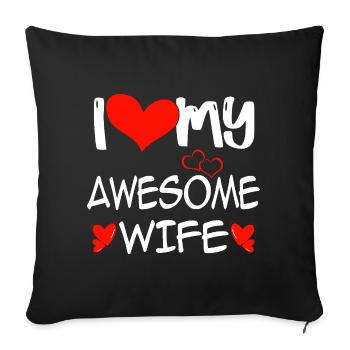 J’aime ma femme géniale - Housse de coussin décorative 45 x 45 cm - noir - Devant