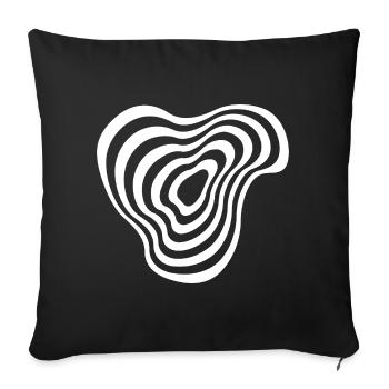 Ondulation des lignes concentriques - Housse de coussin décorative 45 x 45 cm - noir - Devant