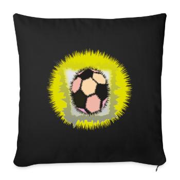 Explosiver Fußball-Aura - Sofakissenbezug 45 x 45 cm - Schwarz - Vorne