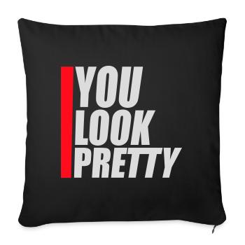 Tu as l’air assez drôle, complément Logo de l’amour de soi - Housse de coussin décorative 45 x 45 cm - noir - Devant