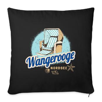 Wangerooge in Friesland Deutschland Insel Souvenir - Sofakissenbezug 45 x 45 cm - Schwarz - Vorne