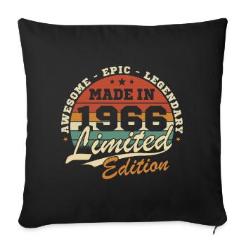 1966 Vintage Retro Geburtstagsgeschenk - Sofakissenbezug 45 x 45 cm - Schwarz - Vorne
