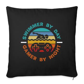 Dictons drôles de nageurs et conception de clubs de natation - Housse de coussin décorative 45 x 45 cm - noir - Devant