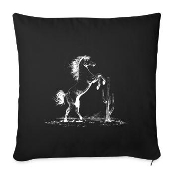 Desert Stallion Silhouette - Sofa pillowcase 17,3'' x 17,3'' (45 x 45 cm) - black - Front