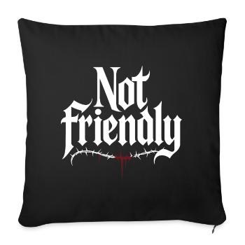 Introverti Pas Amical Solitaire Antisocial - Housse de coussin décorative 45 x 45 cm - noir - Devant