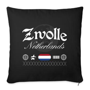 Zwolle Niederlande Streetwear Reise Souvenir - Sofakissenbezug 45 x 45 cm - Schwarz - Vorne