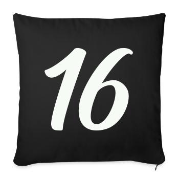 16- - Housse de coussin décorative 45 x 45 cm - noir - Devant