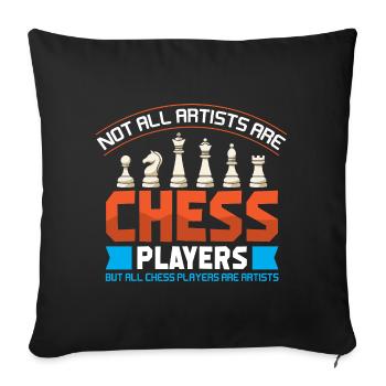 Chess Chess Player Chessboard - Sofa pillowcase 17,3'' x 17,3'' (45 x 45 cm) - black - Front