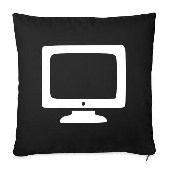 Rétro Computer White Vintage années 80 et 90 - Housse de coussin décorative 45 x 45 cm - noir - Devant