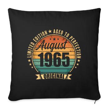 August 1965 Anniversary Limited Edition Vintage - Sofa pillowcase 17,3'' x 17,3'' (45 x 45 cm) - black - Front