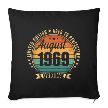 August 1969 Anniversary Limited Edition Vintage - Sofa pillowcase 17,3'' x 17,3'' (45 x 45 cm) - black - Front