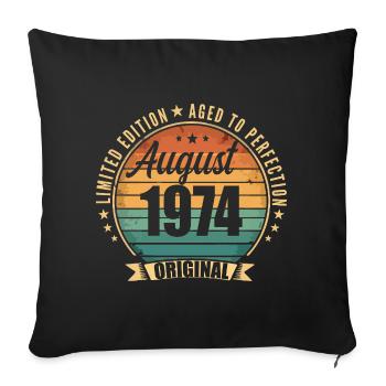 Vintage August 1974 Anniversary Limited Edition - Sofa pillowcase 17,3'' x 17,3'' (45 x 45 cm) - black - Front